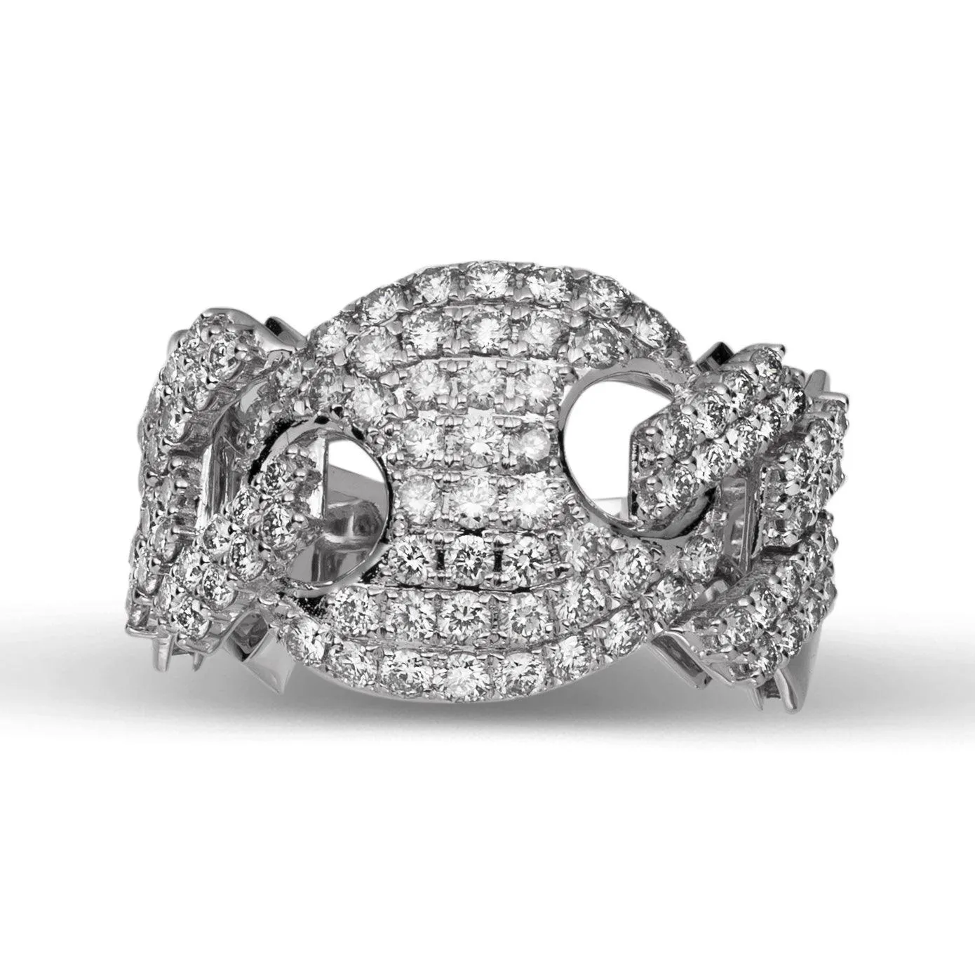 Gucci Link Diamond Ring 2.25ct 14K White Gold