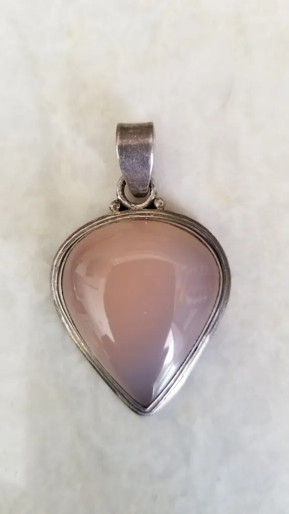 Hand Wrapped Natural Ruby Zoisite Unique Silver Pendant