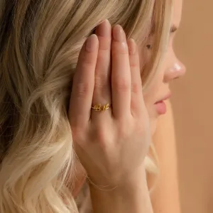 Handmade Custom Hallie Duo Initial Ring For Lovers