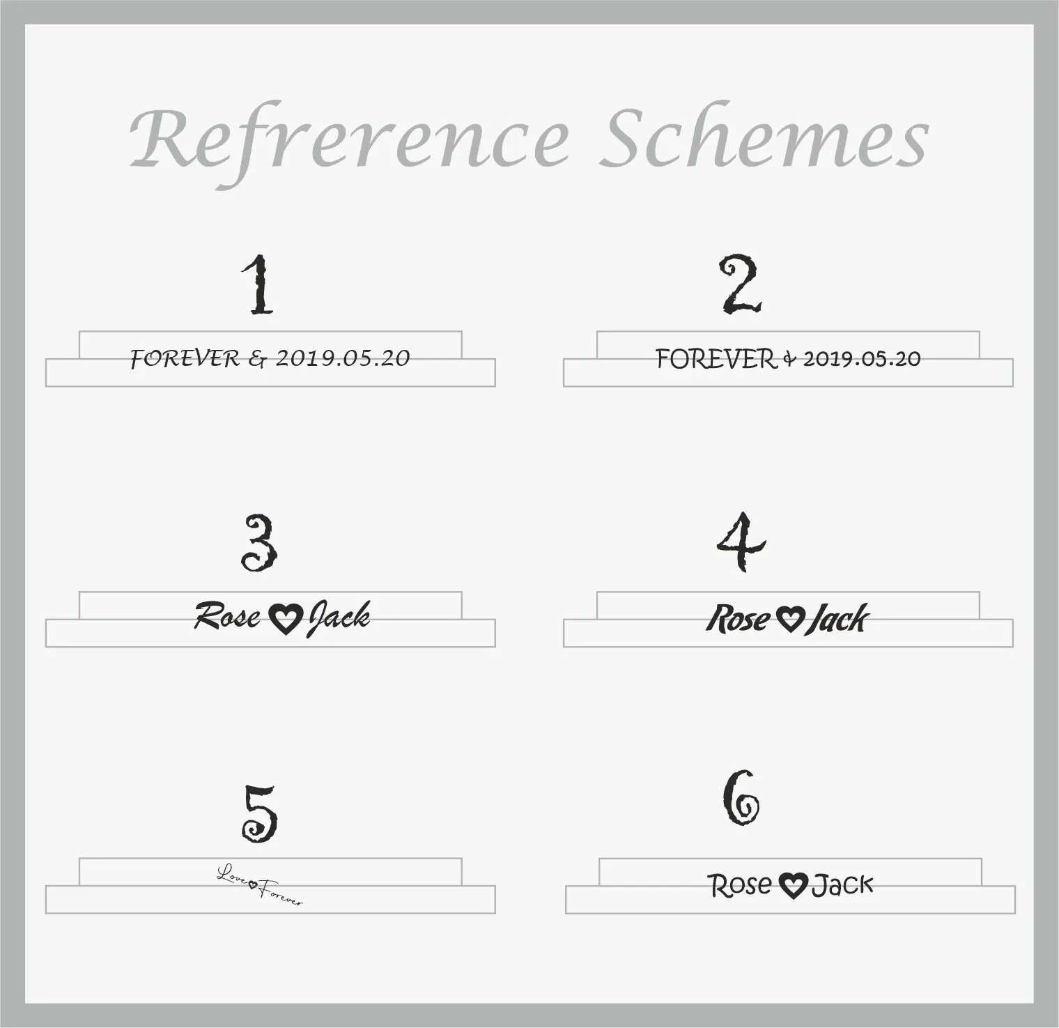 Handwriting Cross Engraving Couple Ring