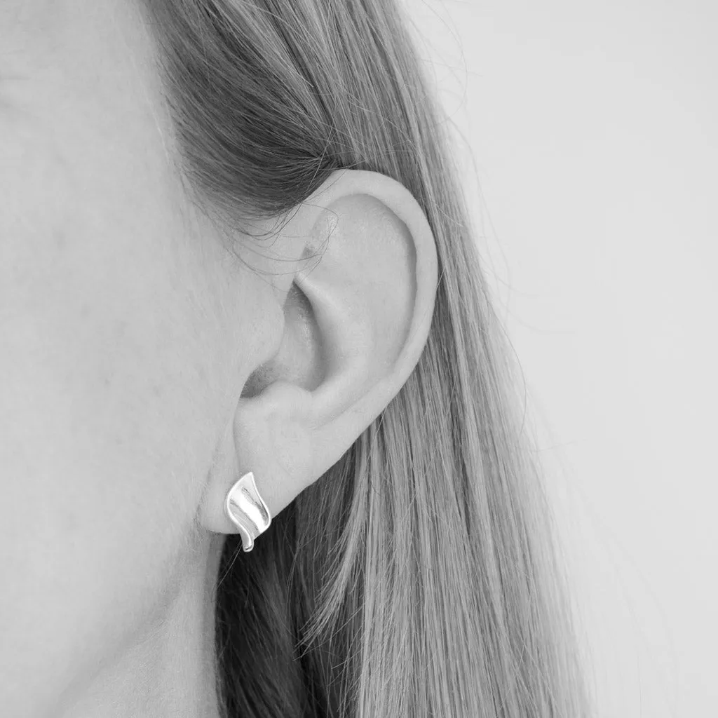 Helena Sterling Silver Leaf Stud Earrings