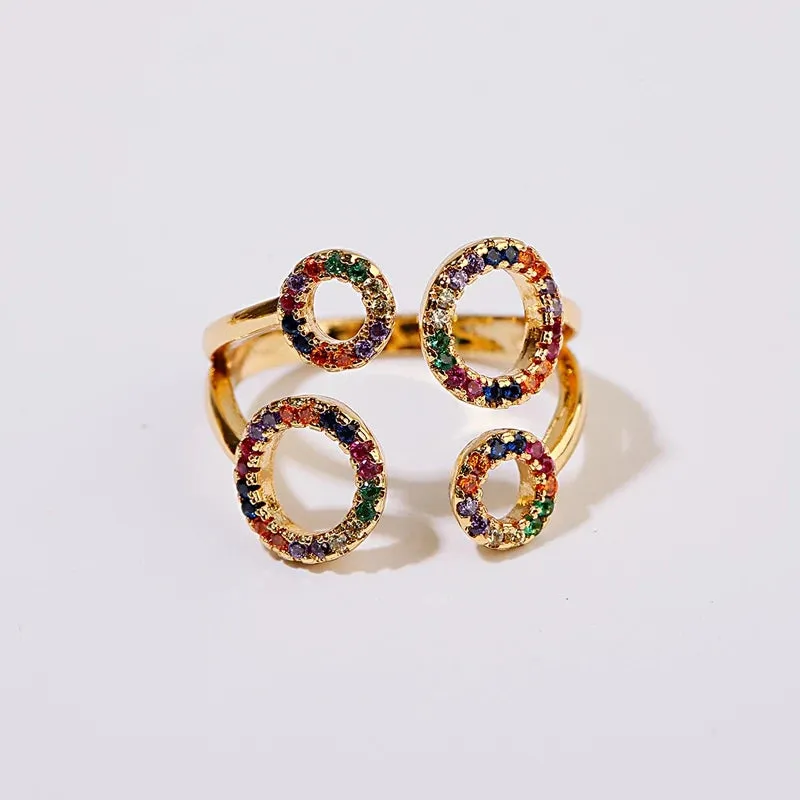 High Quality Gold Color Open Double Arrow Ring for Women and Girls