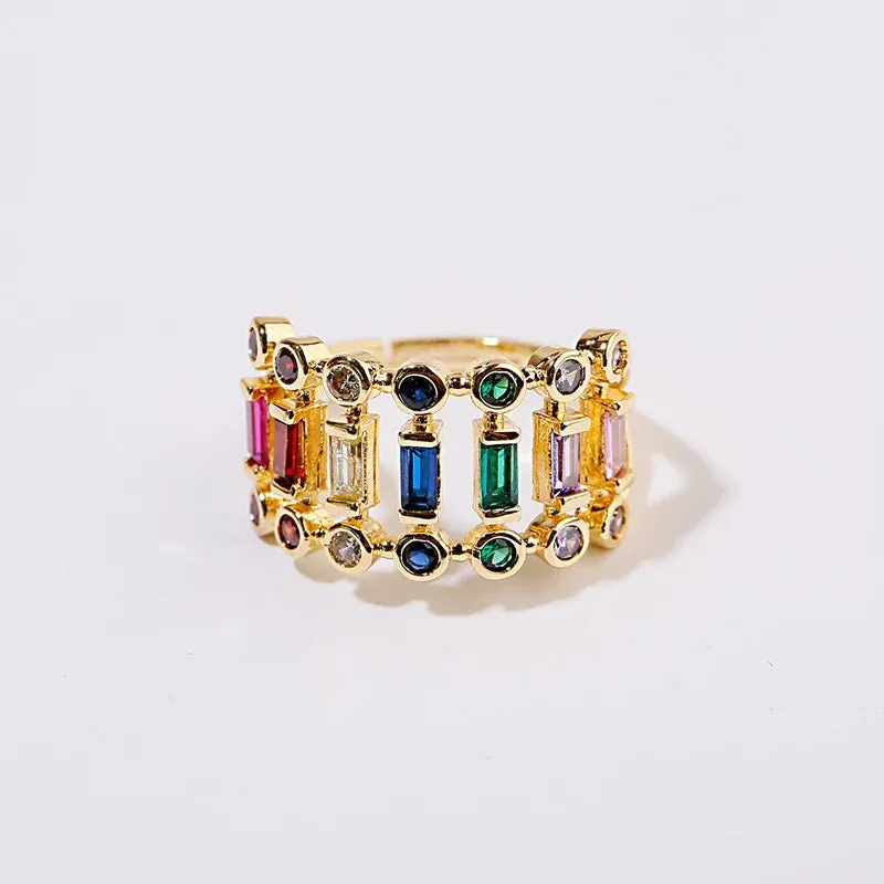 High Quality Gold Color Open Double Arrow Ring for Women and Girls