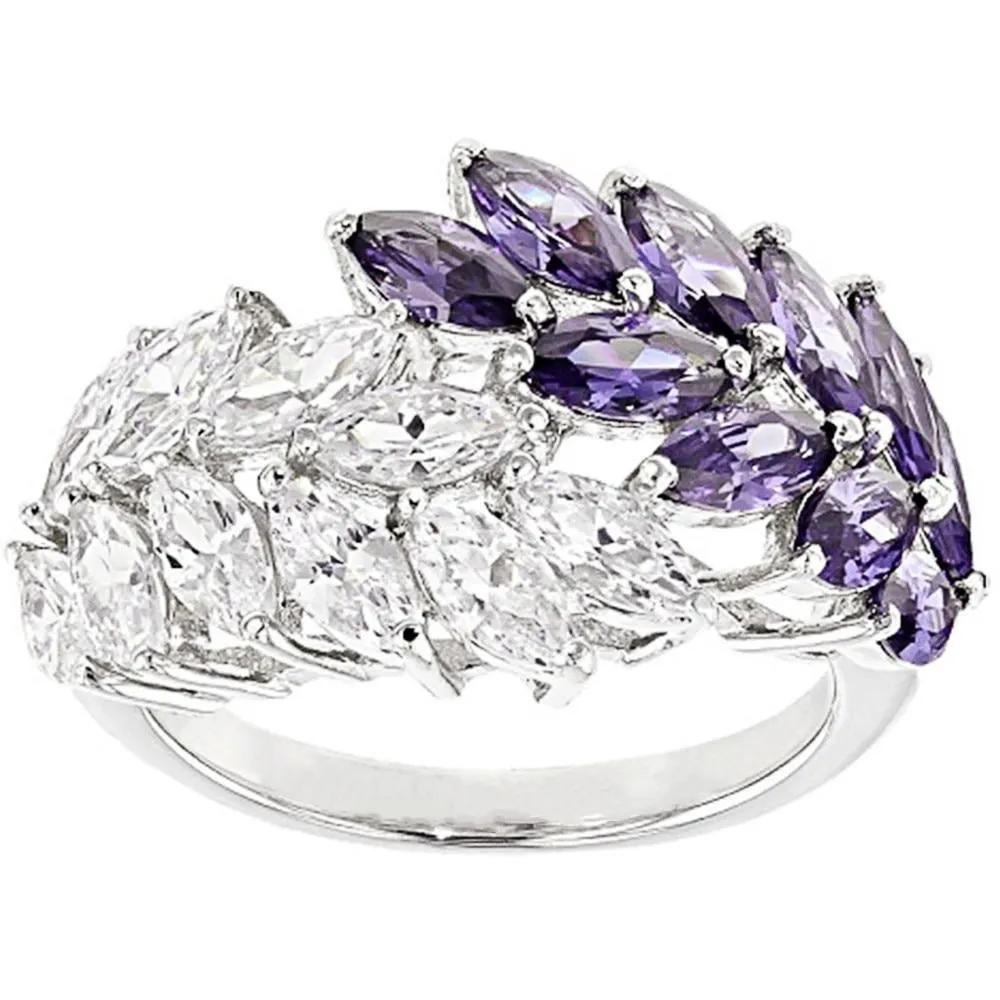 High Quality Trendy Delicate AAA Cubic Zirconia Crystal Leaves Ring