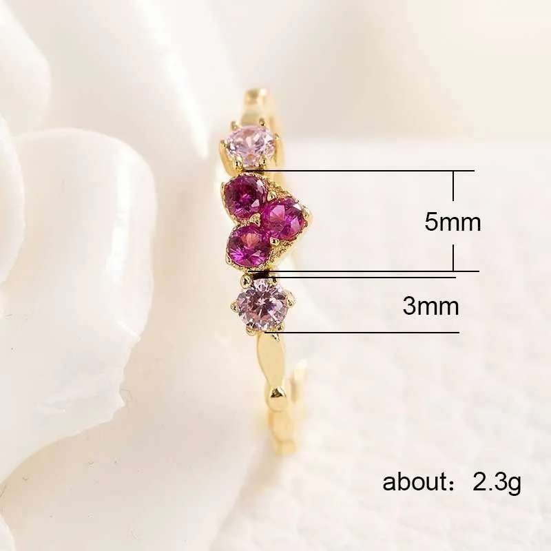 Huitan Trendy Simple Golden Inifinite Heart Shaped Love Engagement