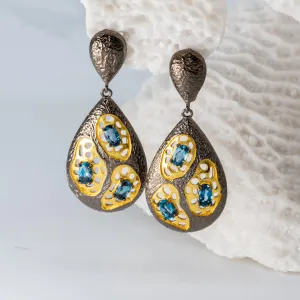 Hypatia London Blue Topaz Earrings in Sterling Silver