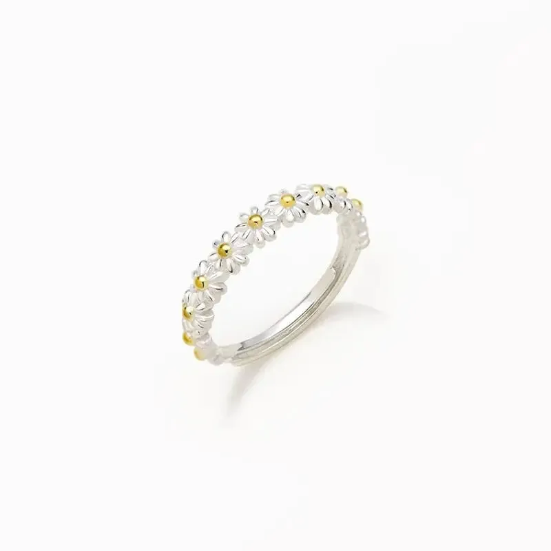 I Think About You Every Daisy Flower Ring, Feminine Ring, Dainty Ring, Cute Ring, Delicate Ring, Adjustable, Gift for Her