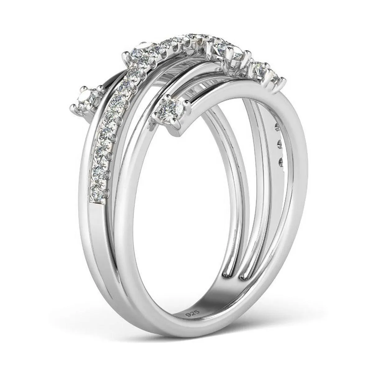 Impressive Trendy High Quality Moissanite Diamonds Eternity Wedding Ring - Fine Jewellery
