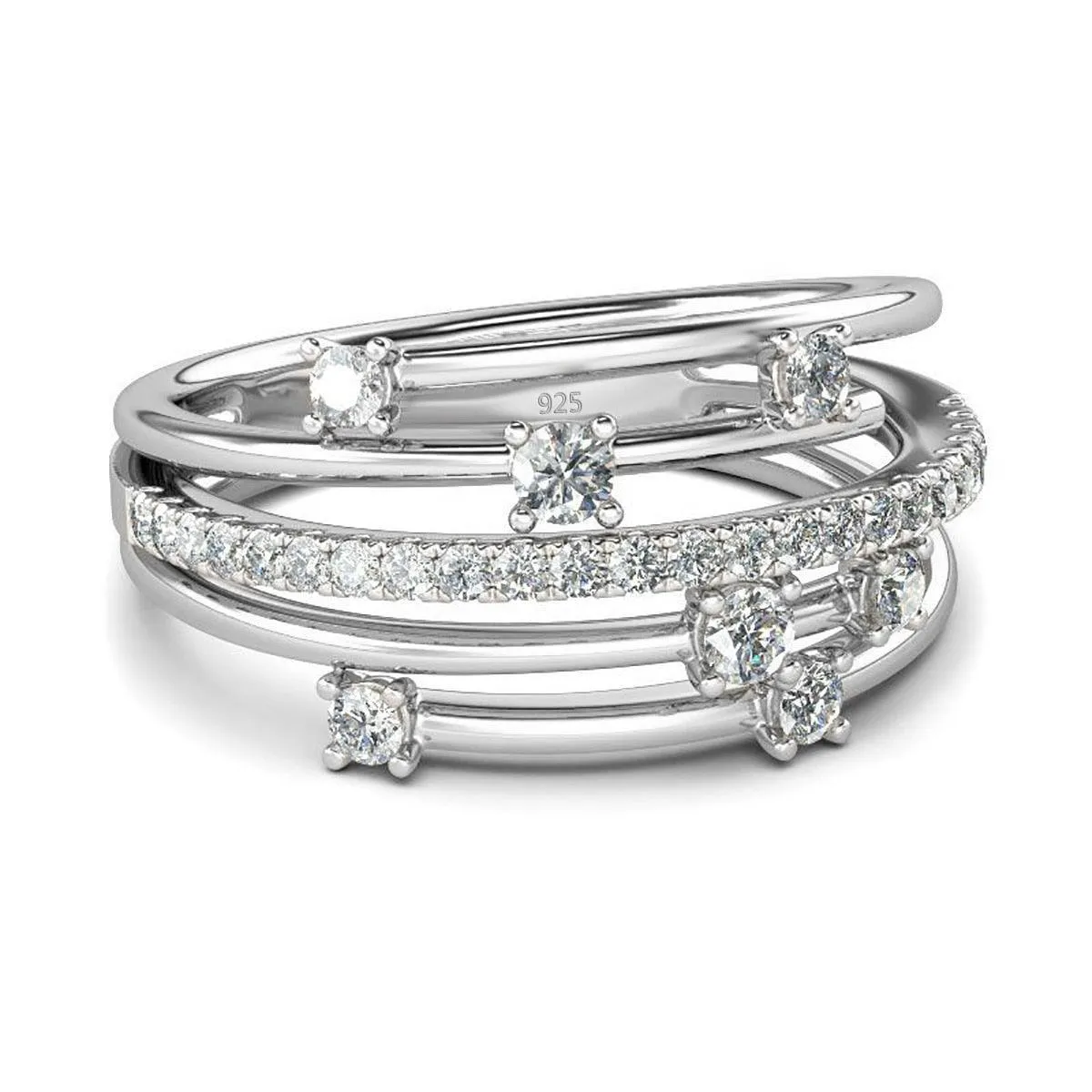 Impressive Trendy High Quality Moissanite Diamonds Eternity Wedding Ring - Fine Jewellery