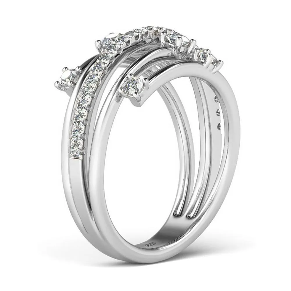 Impressive Trendy High Quality Moissanite Diamonds Eternity Wedding Ring - Fine Jewellery
