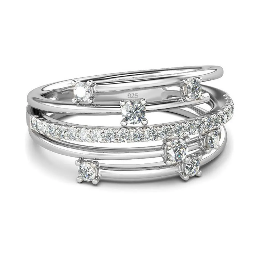 Impressive Trendy High Quality Moissanite Diamonds Eternity Wedding Ring - Fine Jewellery