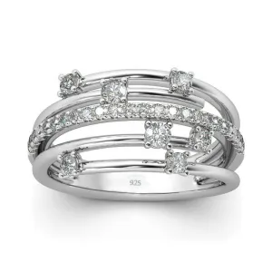 Impressive Trendy High Quality Moissanite Diamonds Eternity Wedding Ring - Fine Jewellery