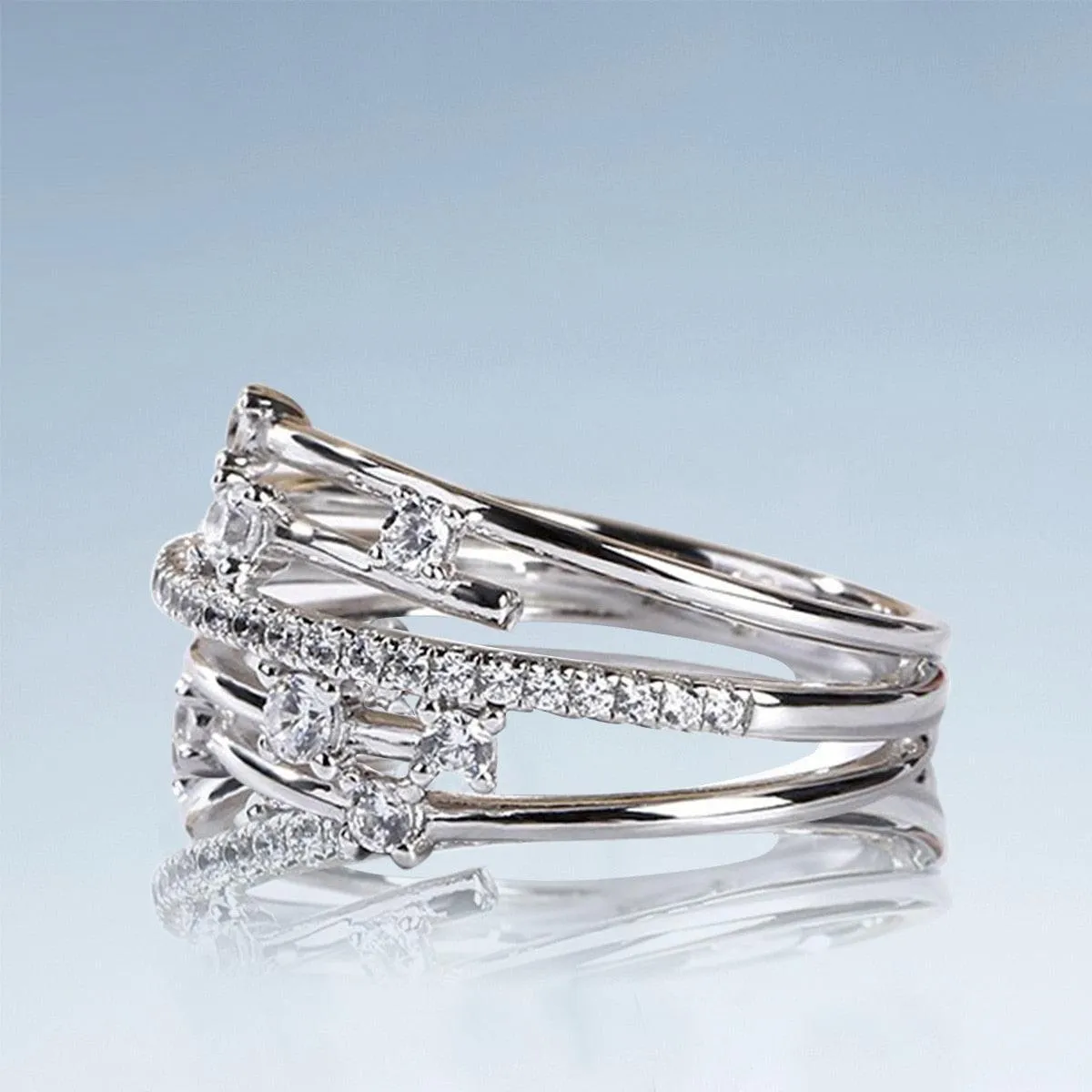 Impressive Trendy High Quality Moissanite Diamonds Eternity Wedding Ring - Fine Jewellery