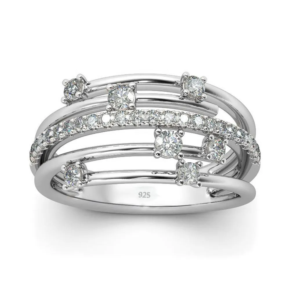 Impressive Trendy High Quality Moissanite Diamonds Eternity Wedding Ring - Fine Jewellery