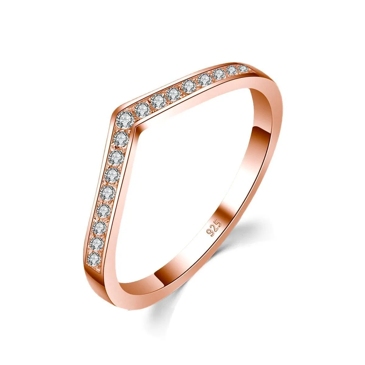 Impressive V Shape Round Cut VVS1 High Quality Moissanite Diamonds Ring - Luxury Jewellery