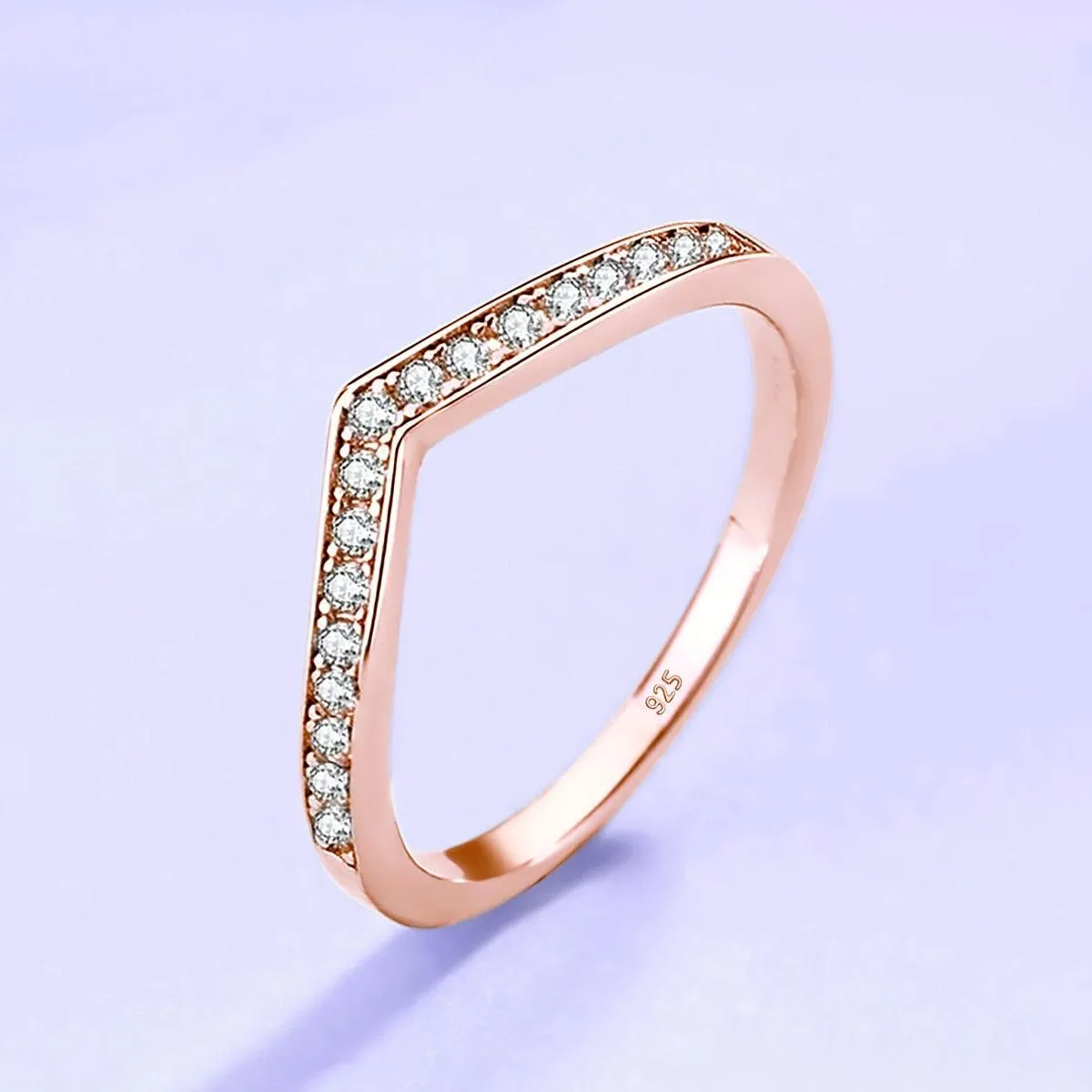 Impressive V Shape Round Cut VVS1 High Quality Moissanite Diamonds Ring - Luxury Jewellery