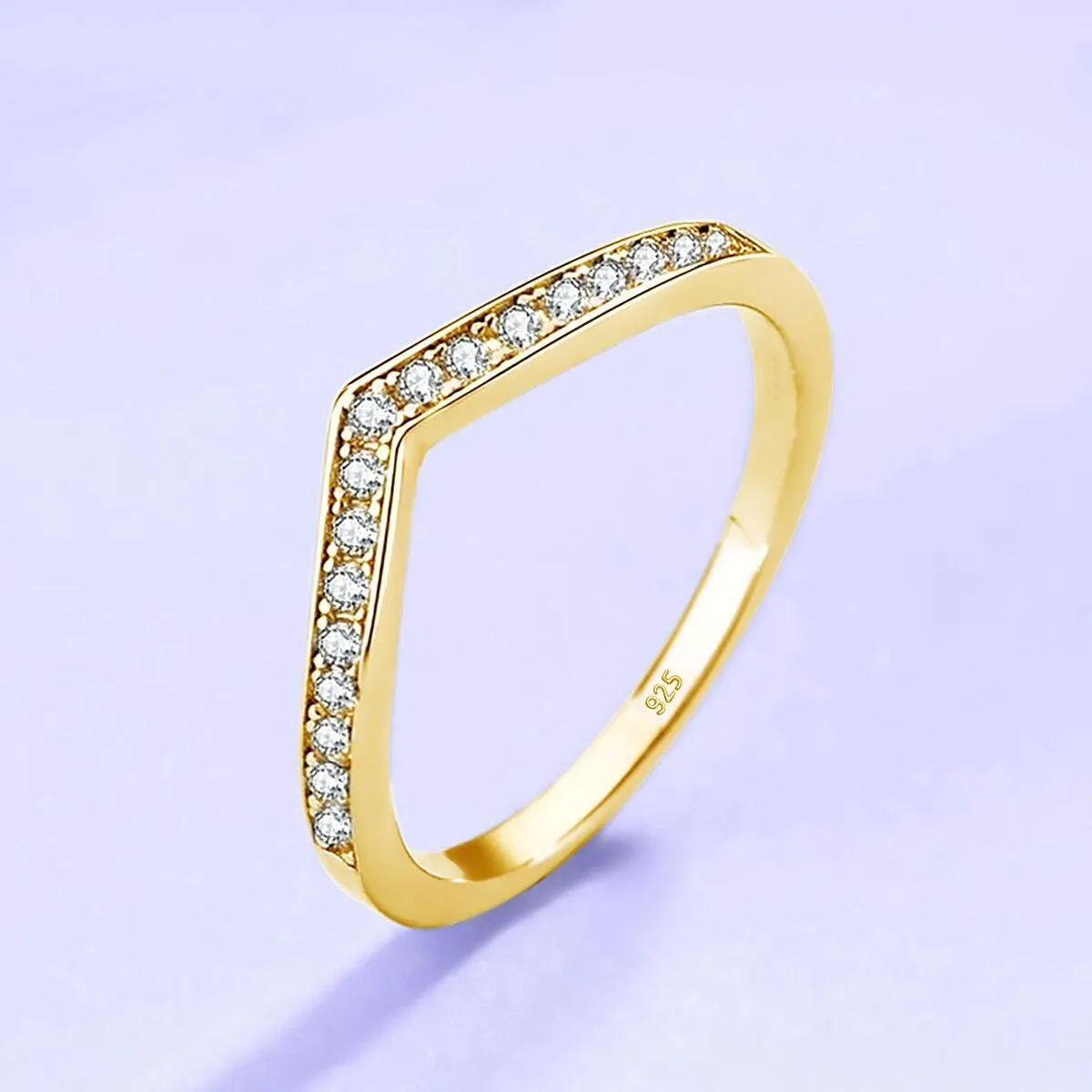 Impressive V Shape Round Cut VVS1 High Quality Moissanite Diamonds Ring - Luxury Jewellery
