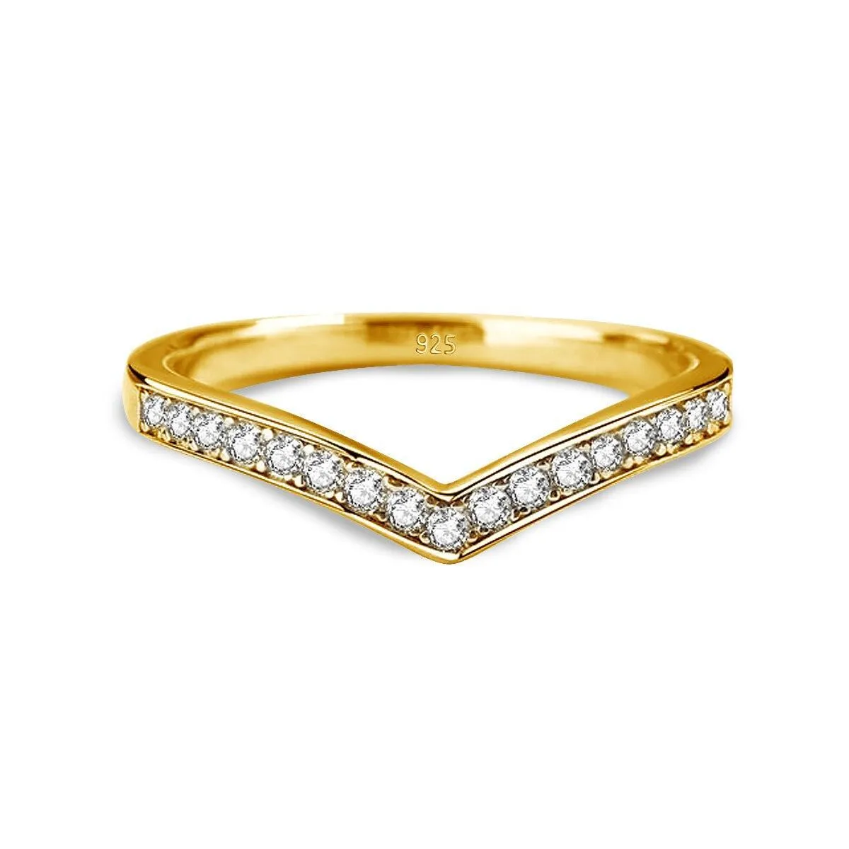 Impressive V Shape Round Cut VVS1 High Quality Moissanite Diamonds Ring - Luxury Jewellery