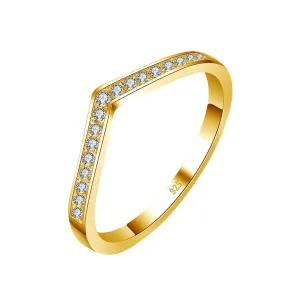 Impressive V Shape Round Cut VVS1 High Quality Moissanite Diamonds Ring - Luxury Jewellery