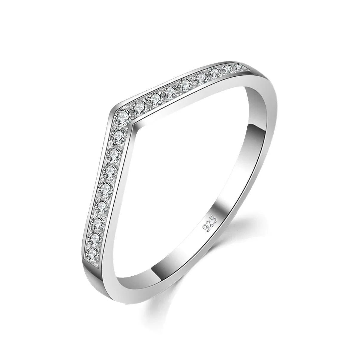 Impressive V Shape Round Cut VVS1 High Quality Moissanite Diamonds Ring - Luxury Jewellery