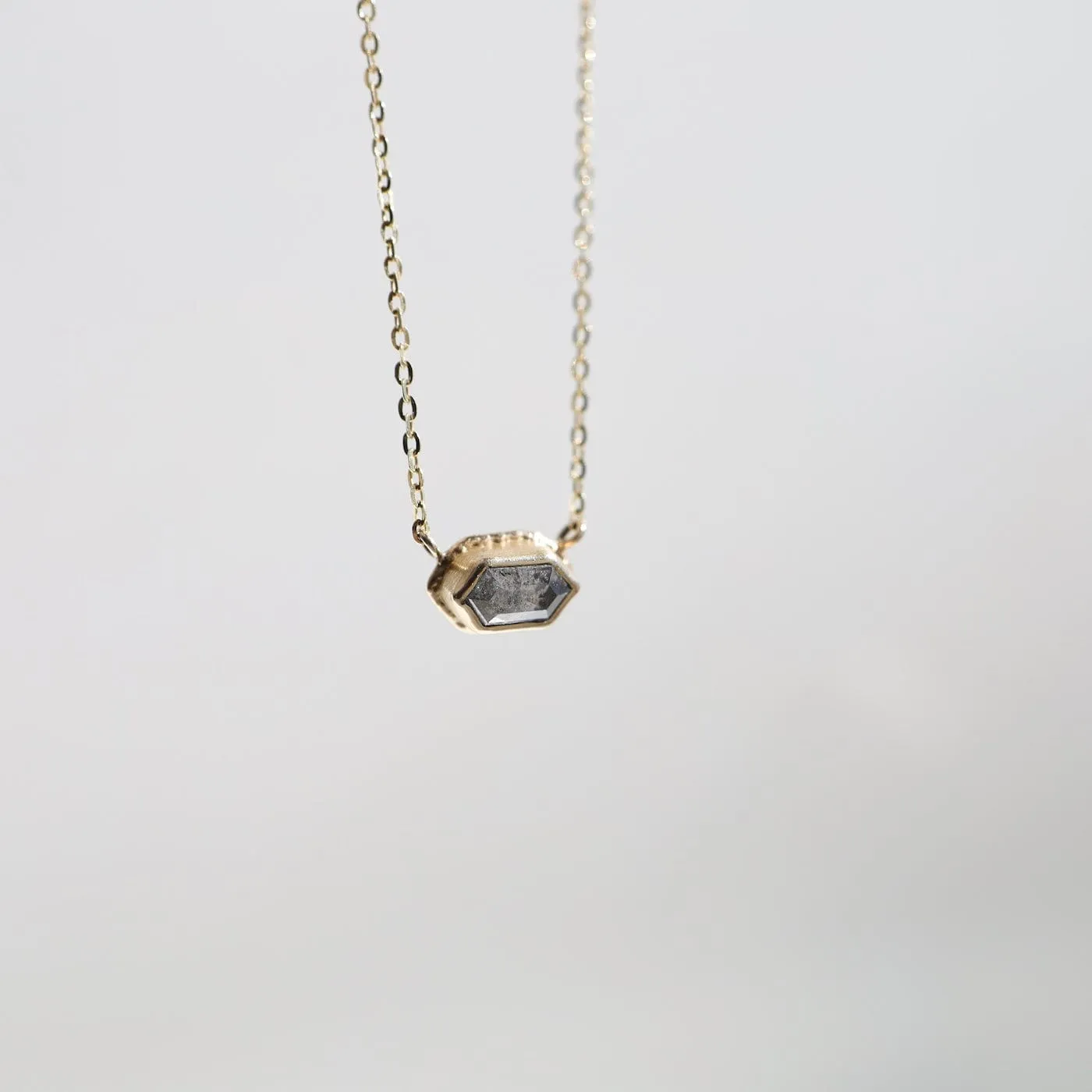 Jamie Joseph Faceted Hexagon Rustic Diamond Necklace