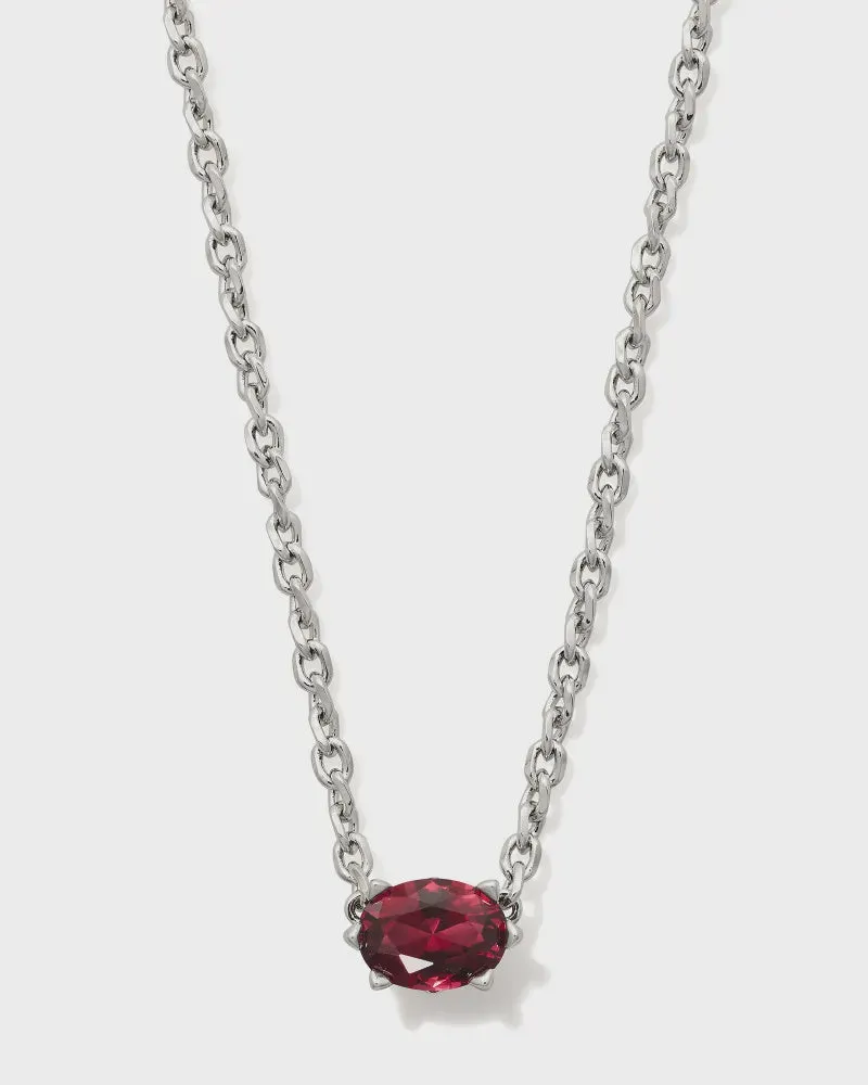 Kendra Scott Cailin Burgundy Crystal Silver Necklace