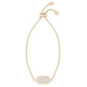 Kendra Scott Elaina Adjustable Chain Bracelet in Iridescent Drusy, Gold Plated