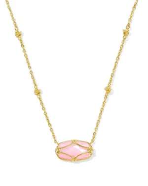 Kendra Scott  Elisa Lattice Frame Gold Short Pendant Necklace