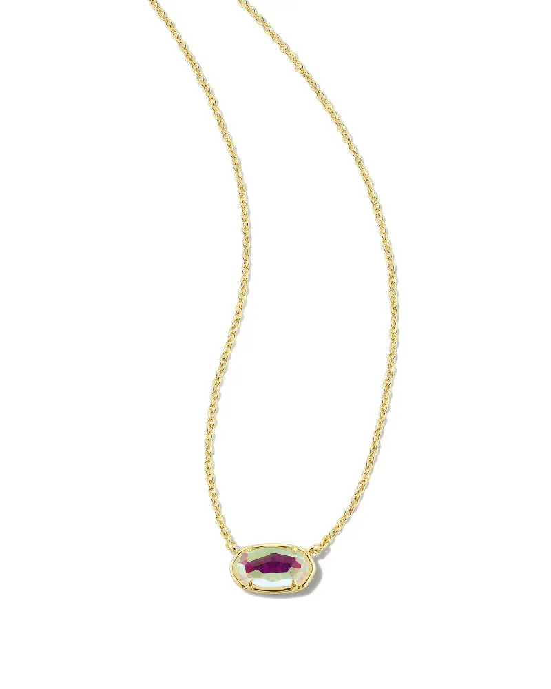 Kendra Scott Grayson Stone Pendant Necklace in Gold Dichroic Glass
