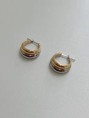 Kim Minimalist Mixed Metal Hoops