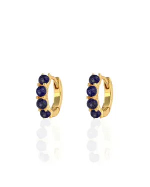 Kris Nations Blue Lapis Huggie Hoop Earrings - Gold