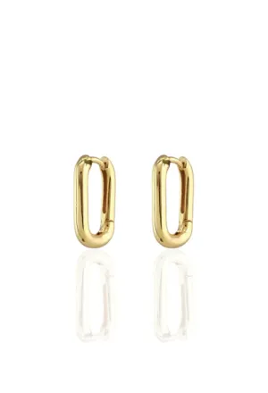 Kris Nations Oval Huggie Hoop Earrings - Gold