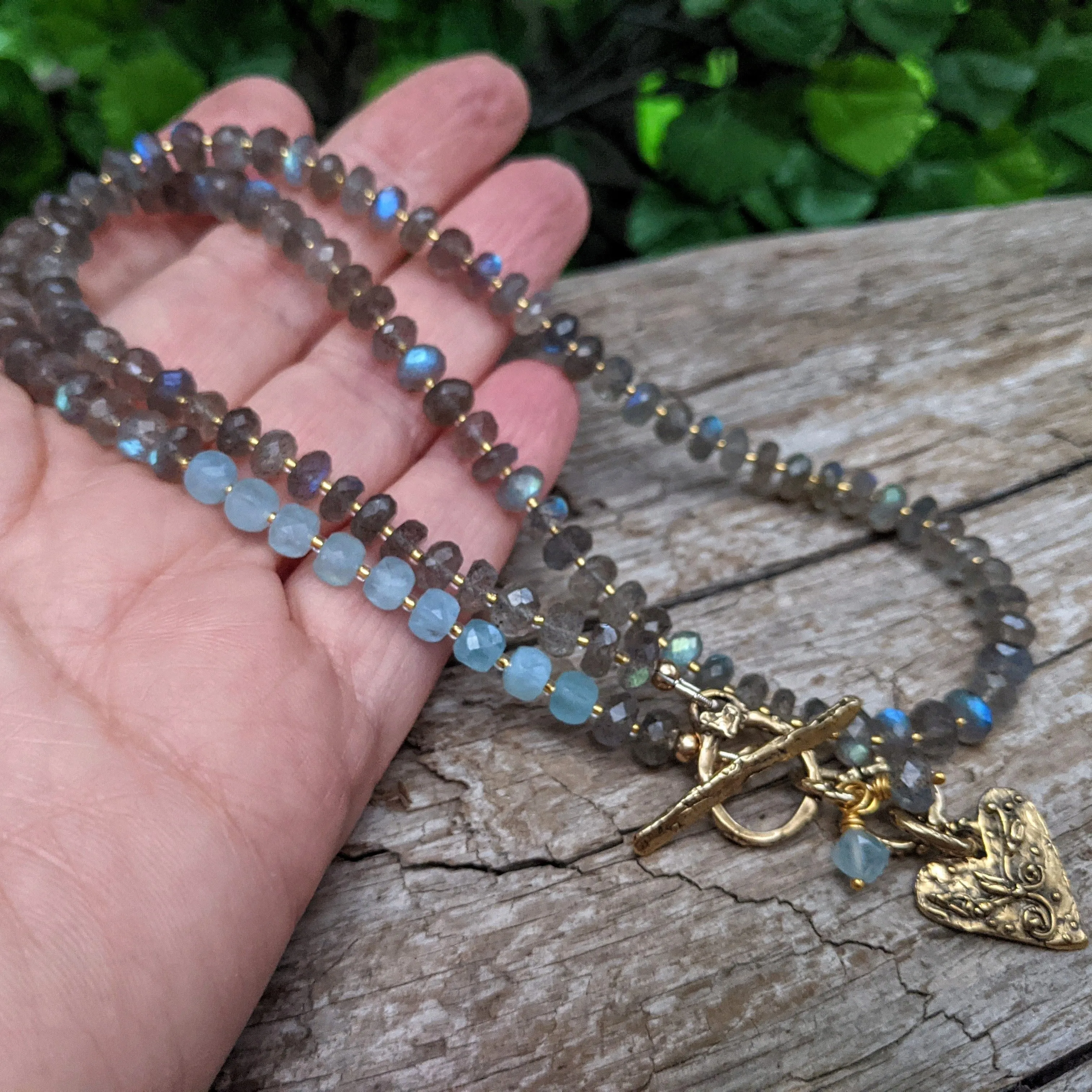 Labradorite & Aquamarine Statement Necklace