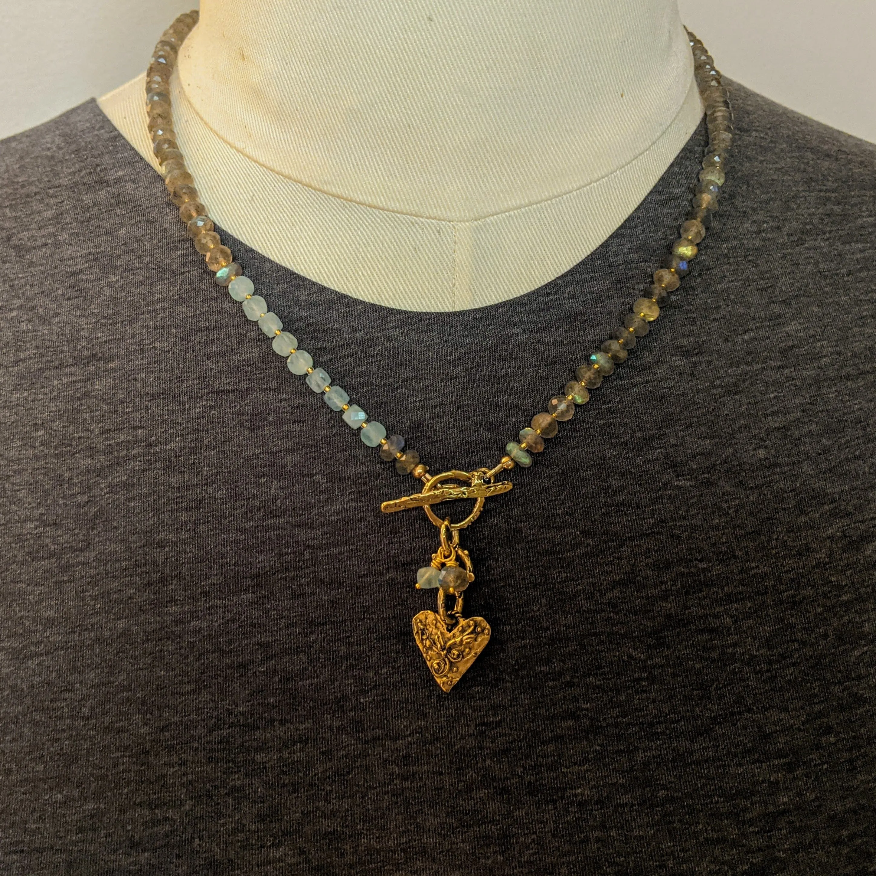 Labradorite & Aquamarine Statement Necklace