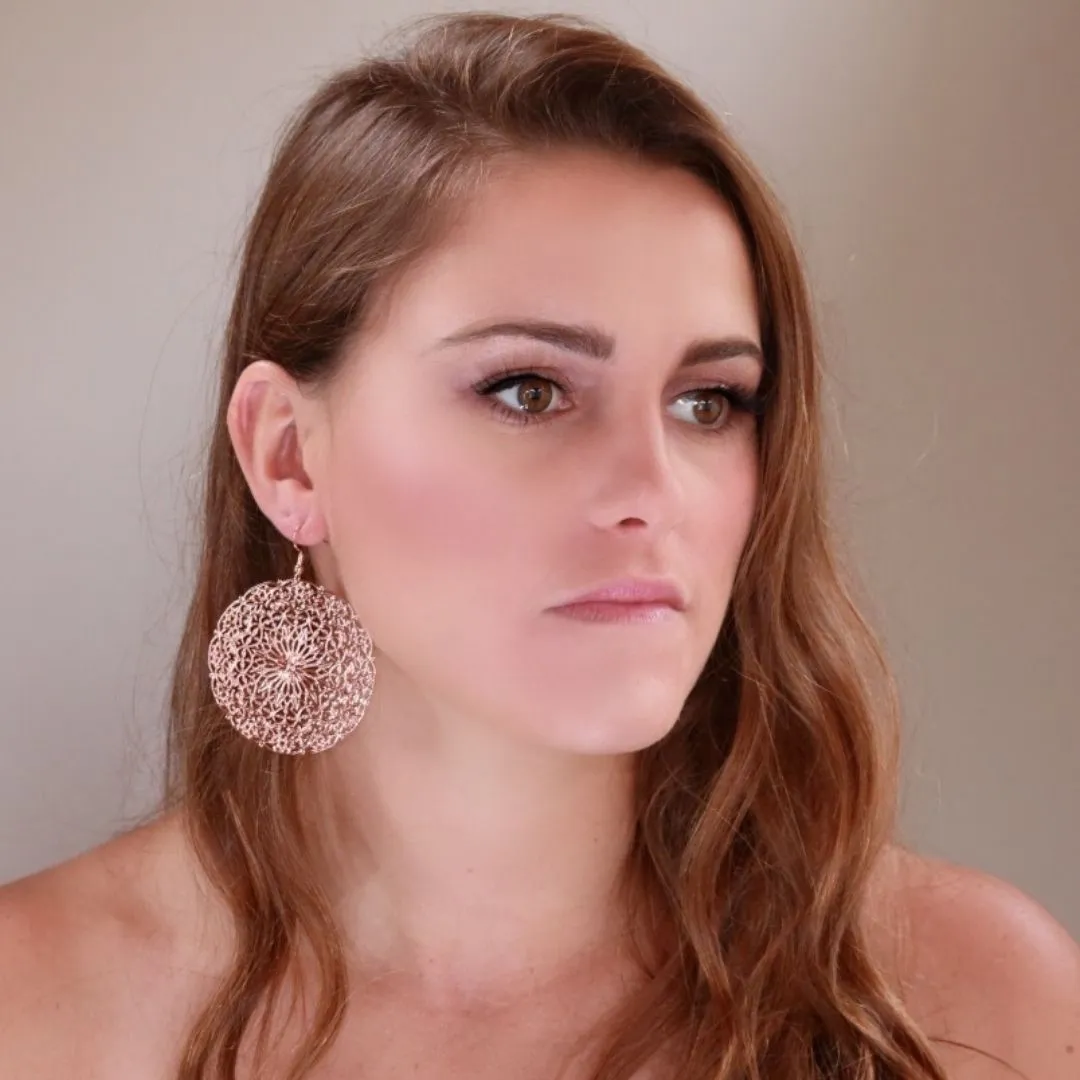 Lacey Large Rose Gold Earrings