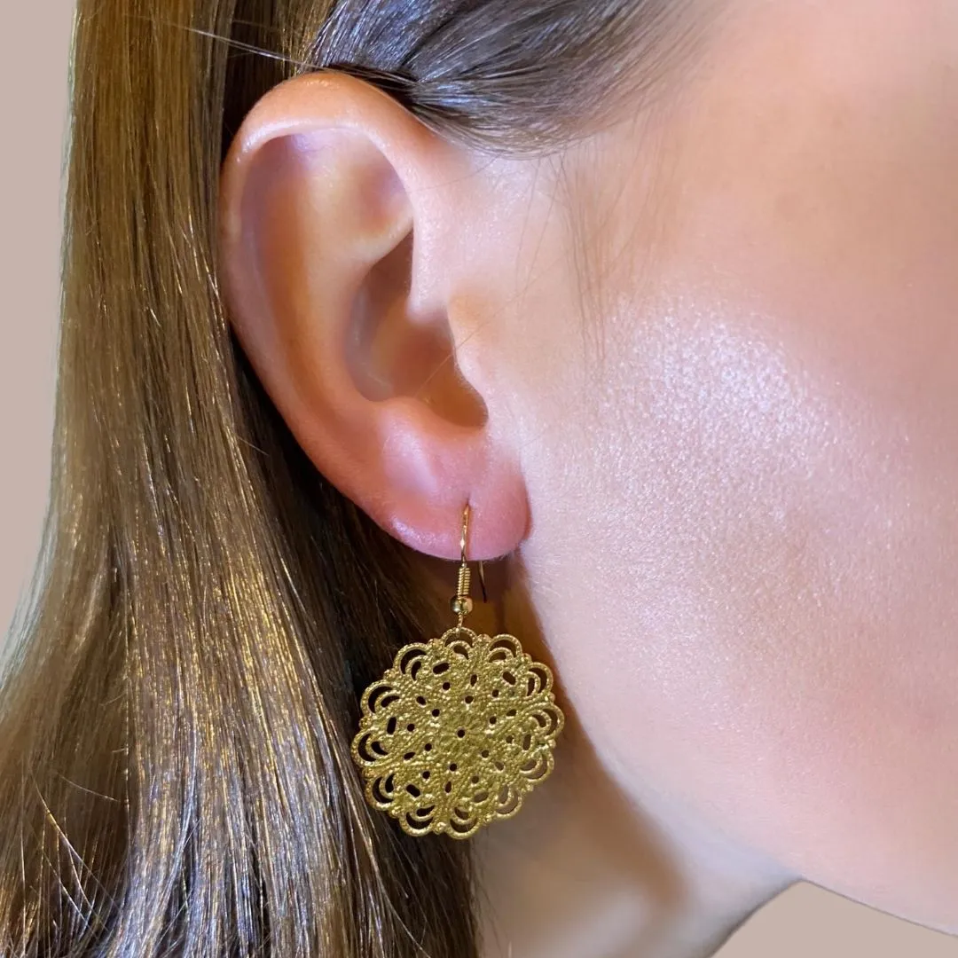 Lacey Yellow Gold Earrings