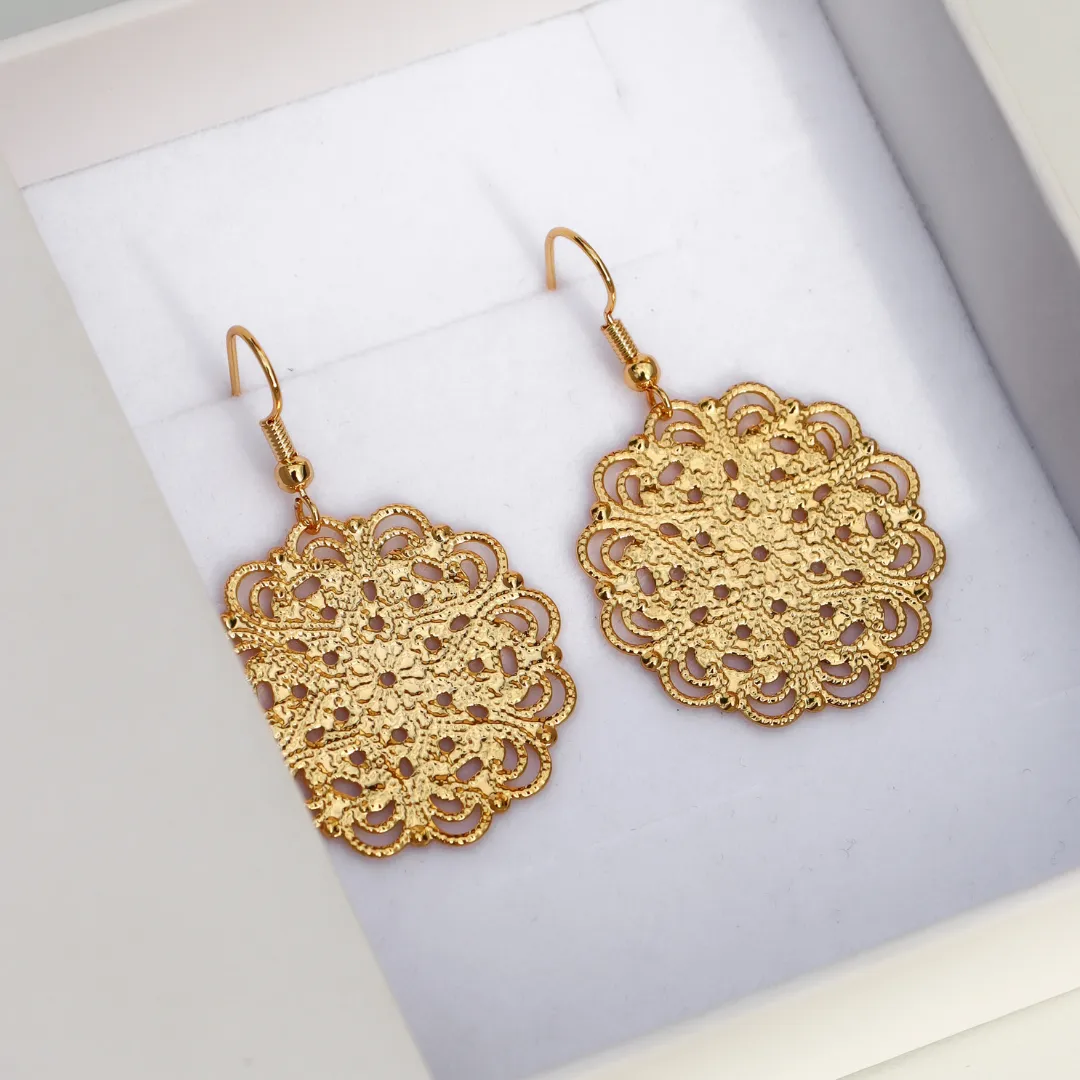 Lacey Yellow Gold Earrings
