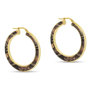 Large Tapered Hoop with Enamel Earrings