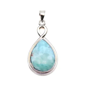 Larimar Silver Tear Drop Pendant