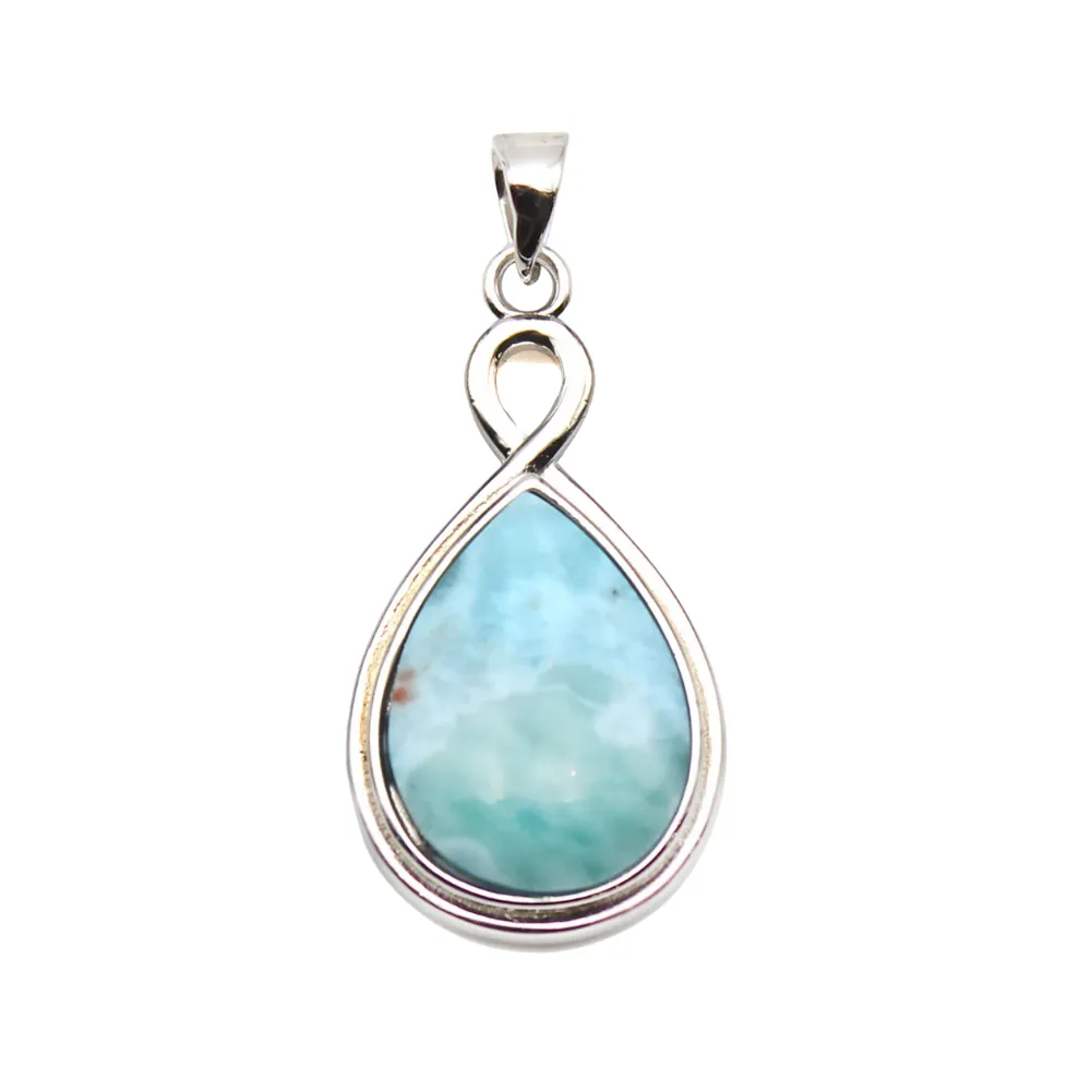 Larimar Silver Tear Drop Pendant