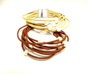 Leather and Pearl Bracelet