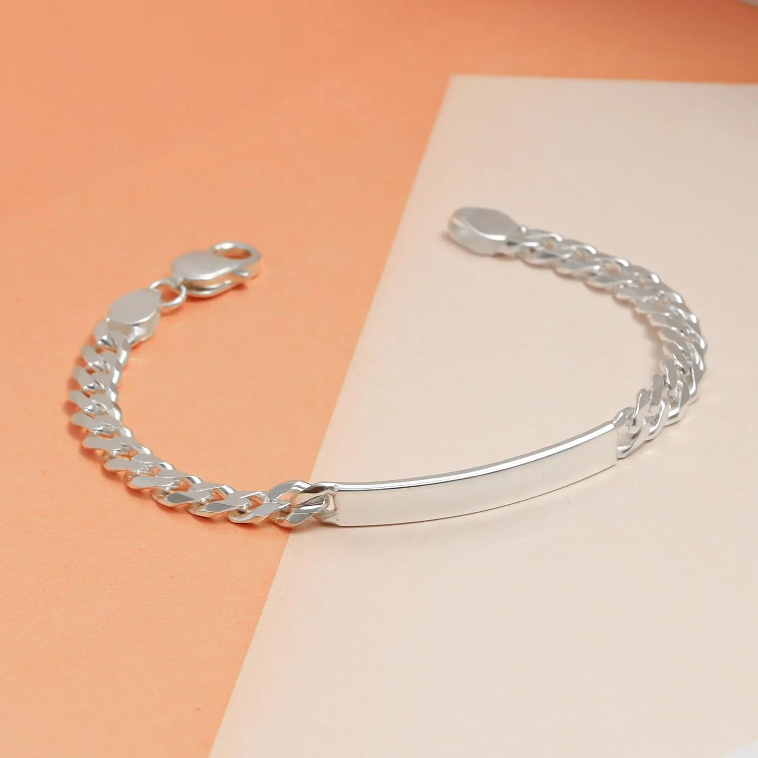 LeCalla Solid Real 925 Sterling Silver Classic Men's Link Bracelets | Italian Silver Bracelets for Men | Handmade Classic Design Chain Bracelet for Men 8, 8.5 Inches, Made in Italy
