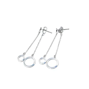 Liberte Double Circle Hanging Stud Earrings W/S