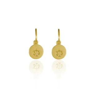 Libra Mini Zodiac Hoops - Gold