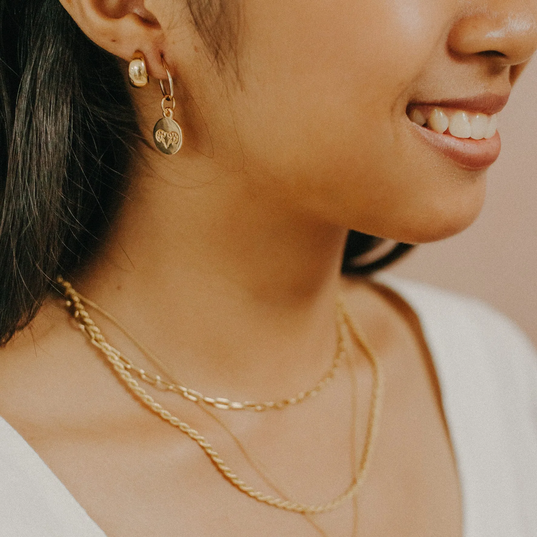 Libra Mini Zodiac Hoops - Silver