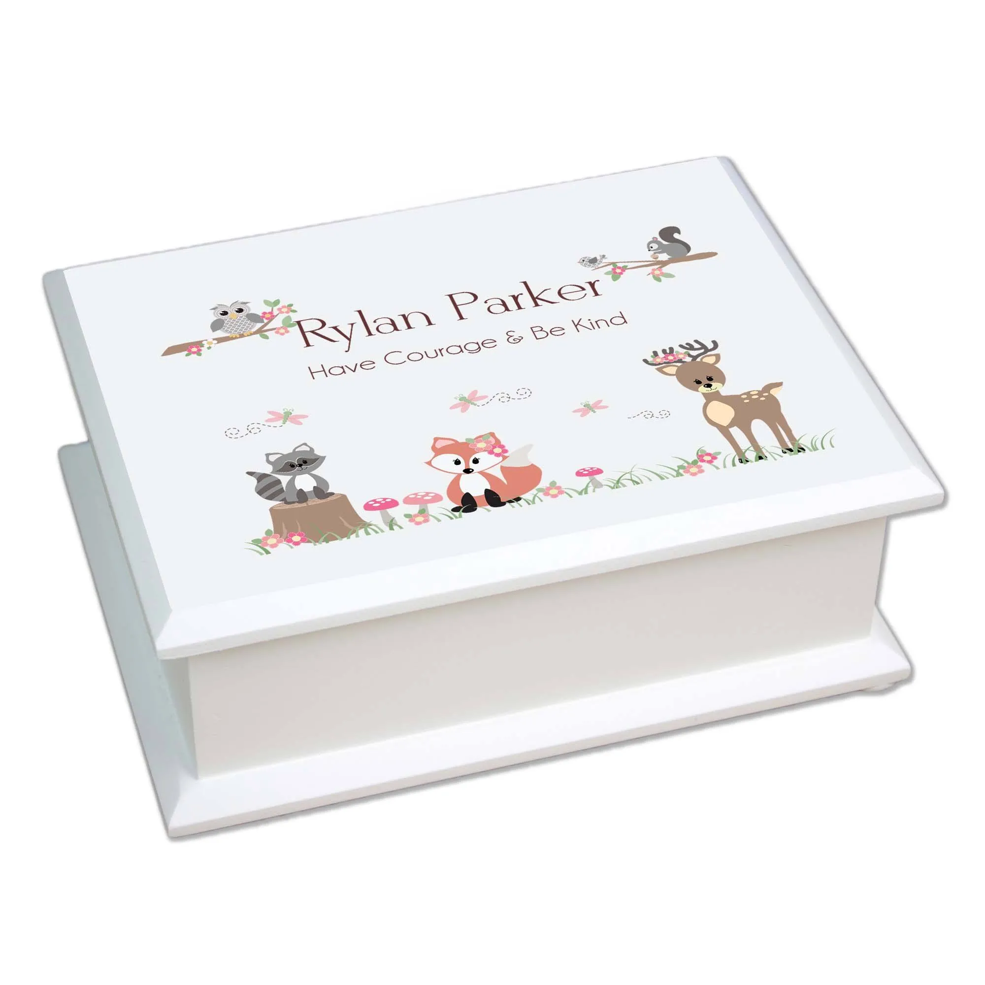 Lift Top Jewelry Box - Gray Woodland