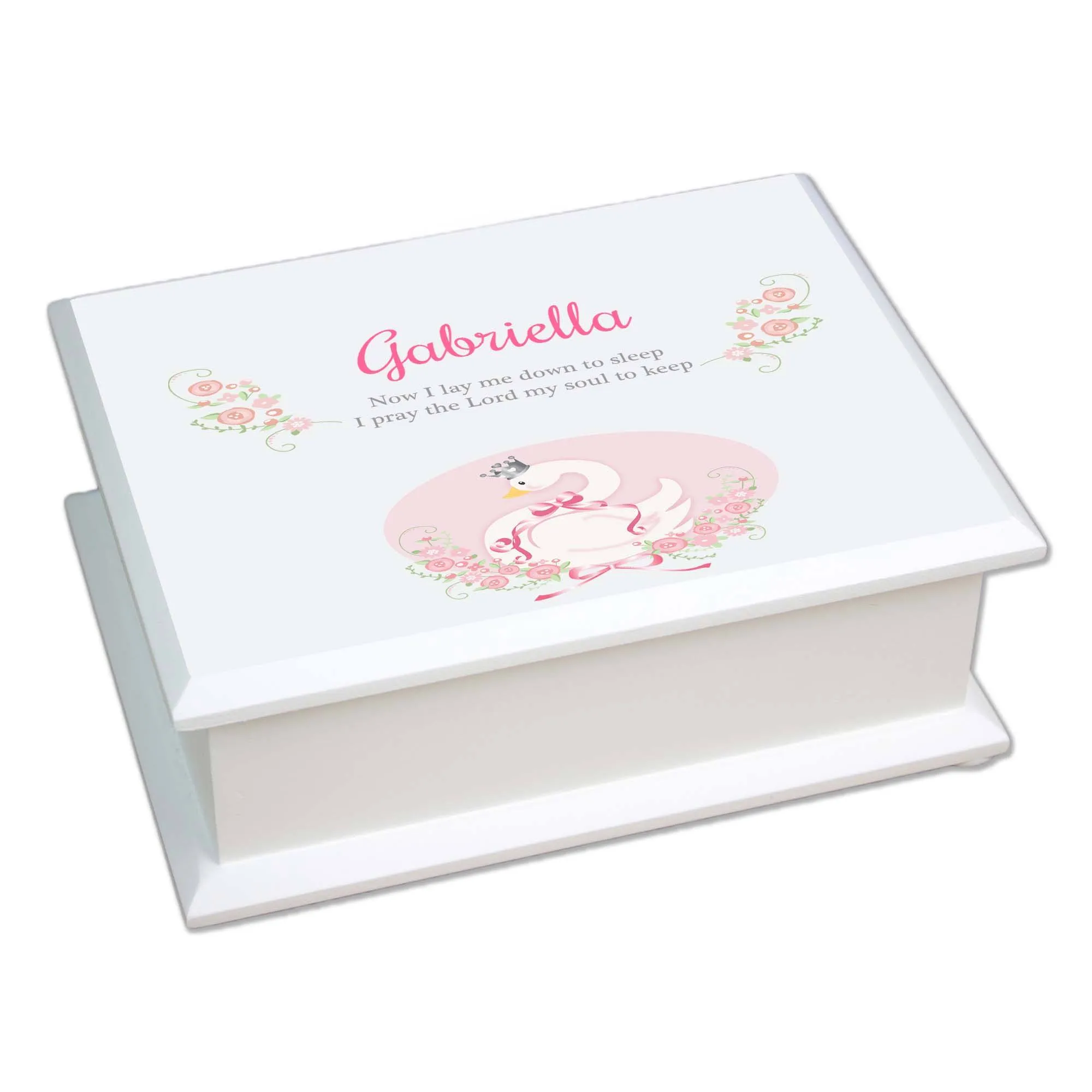 Lift Top Jewelry Box - Princess Swan