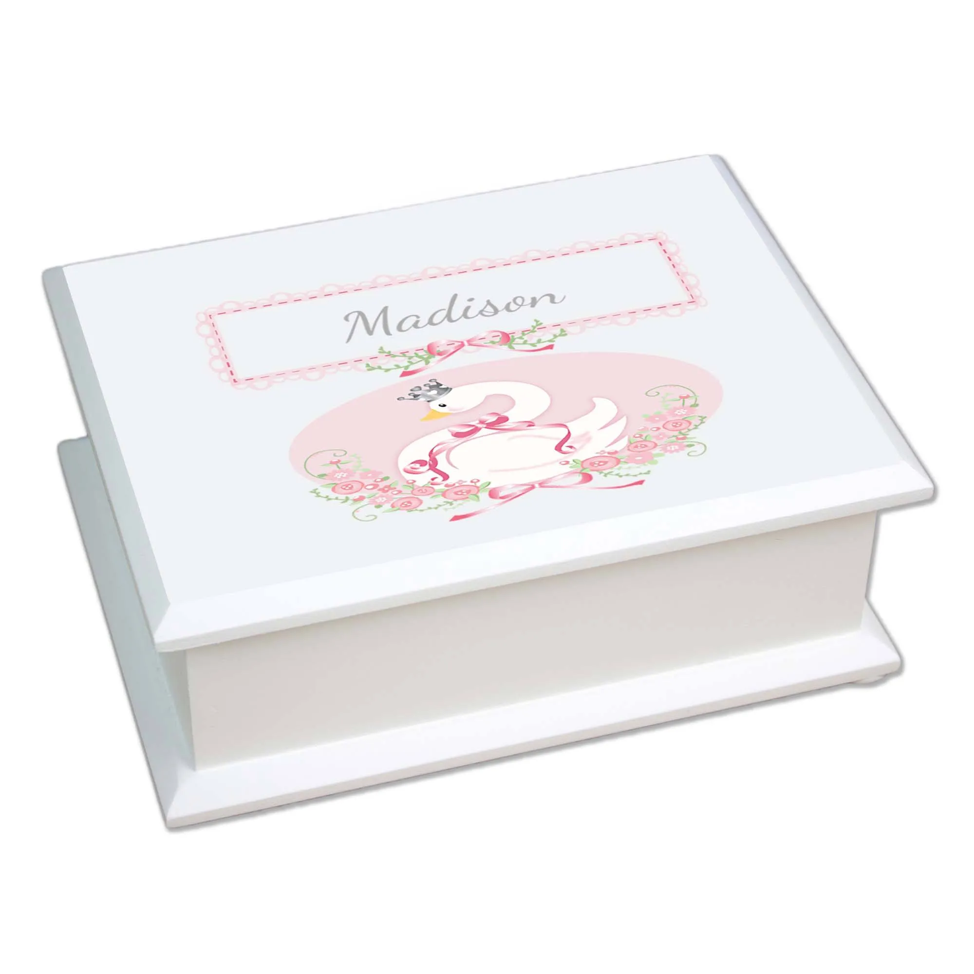 Lift Top Jewelry Box - Princess Swan