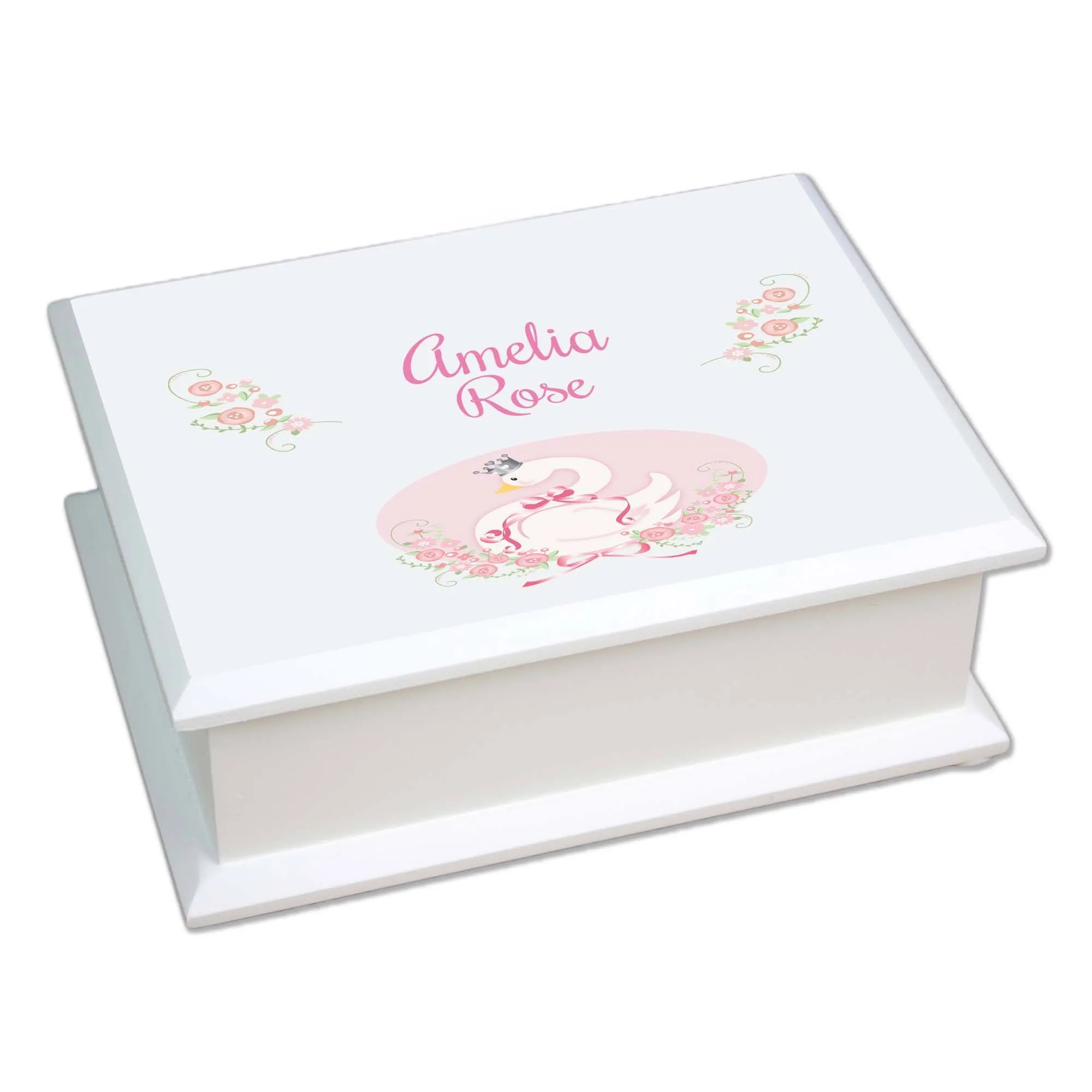 Lift Top Jewelry Box - Princess Swan