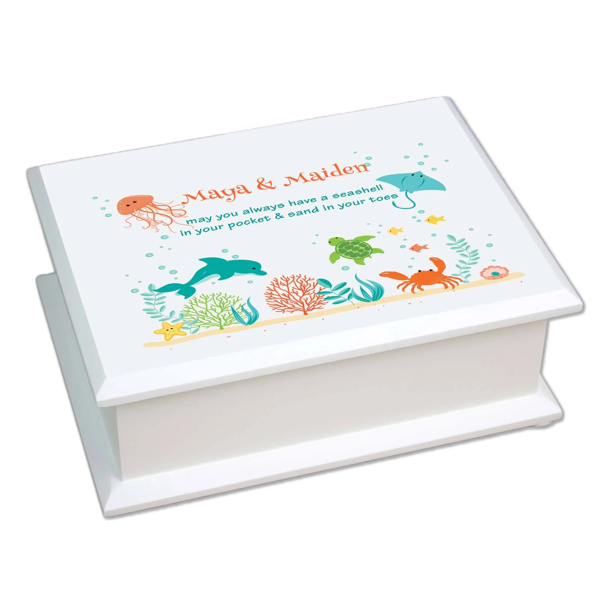 Lift Top Jewelry Box - Sea Life